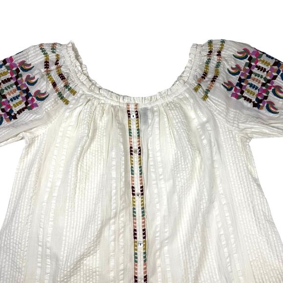 Anthropologie Akemi + Kin Boho Embroidered Top size 0 NWT 100% cotton XS - Picture 6 of 16